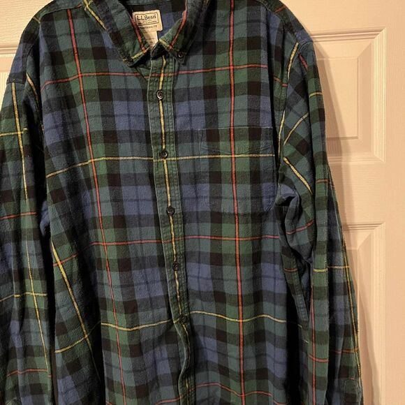 Ll Bean Vintage Plaid Flannel Button Down Shirt xxl Tall - Picture 7 of 7